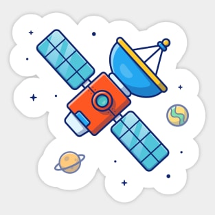 Satellite in space cartoon Sticker